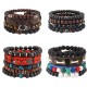 4 Sets Braided Leather Bracelets For Men Women Multilayered Viking Tribal Bracelets Beads Hemp Faux Leather Wristbands Punk Adjustable 4 Sets Braided Leather Bracelets For Men Women Multilayered Viking Tribal Bracelets Beads Hemp Faux Leather Wristbands Punk Adjustable